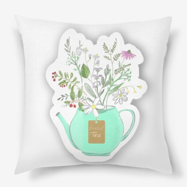 Подушка «Стикер травяной чай»