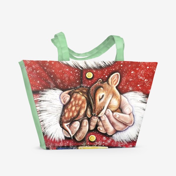 Пляжная сумка «Новогодний оленёнок»