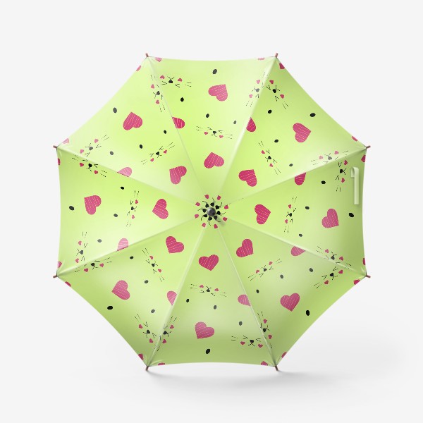 Зонт «Мордочка кота с сердцами. Аниме»