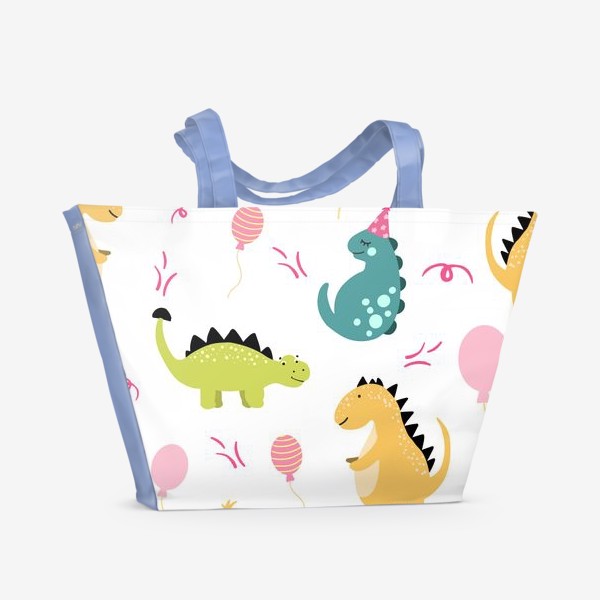 Пляжная сумка «Динозаврики. День рождения.»