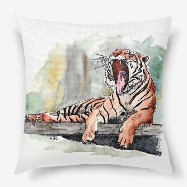 Подушка «Зевающий тигр»