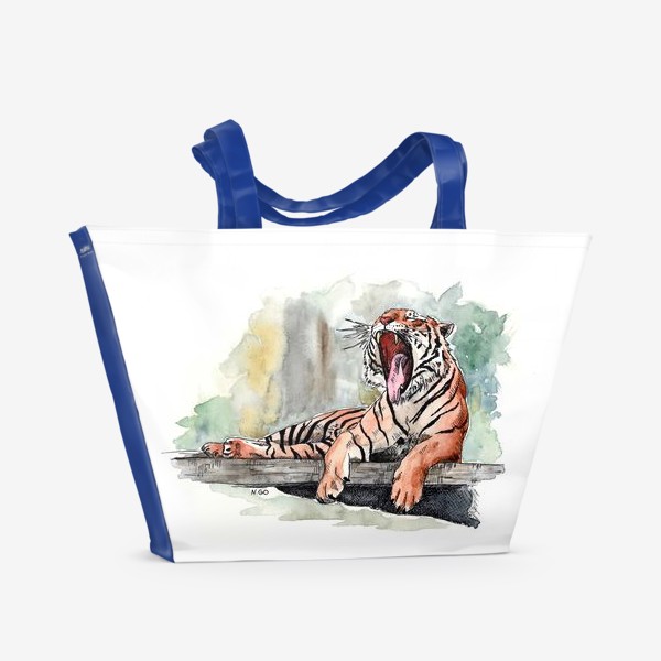Пляжная сумка «Зевающий тигр»