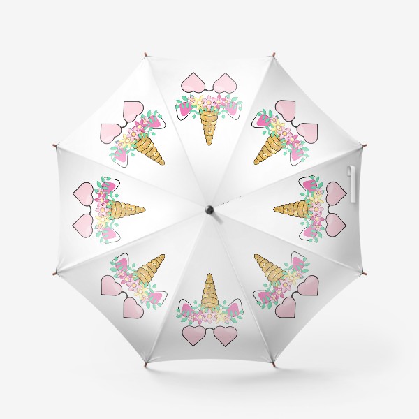 Зонт «Золотой влюбленный единорог»