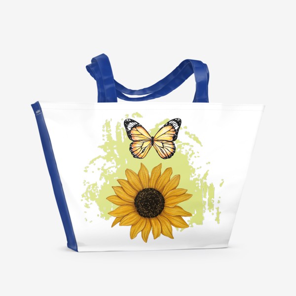 Пляжная сумка «подсолнух и бабочка»