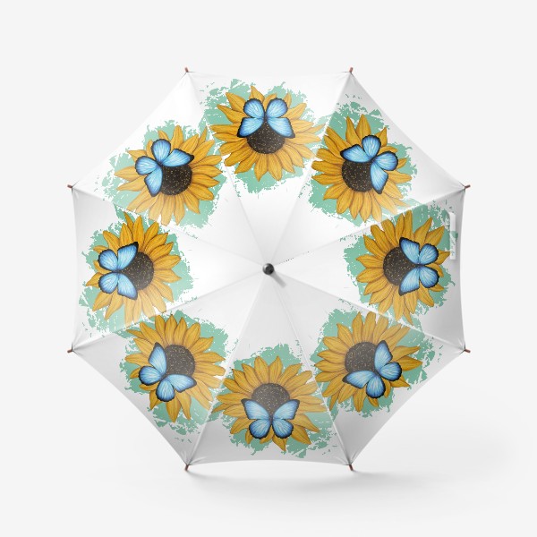 Зонт «бабочка и подсолнух»
