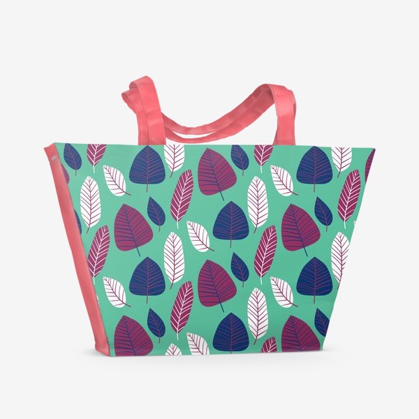 Пляжная сумка «Пестрые яркие летние листья»