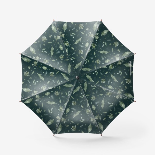 Зонт «Зимний зеленый паттерн»
