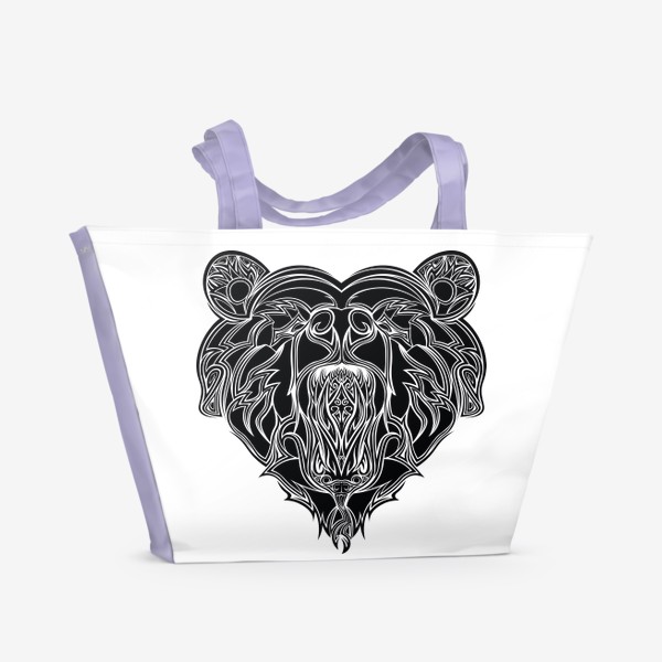 Пляжная сумка «Сердце но Медведь в котором Змея можно разглядеть»