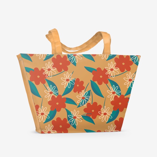 Пляжная сумка «Осенние цветы »