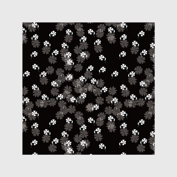 Шторы «Мелкие цветы на чёрном»