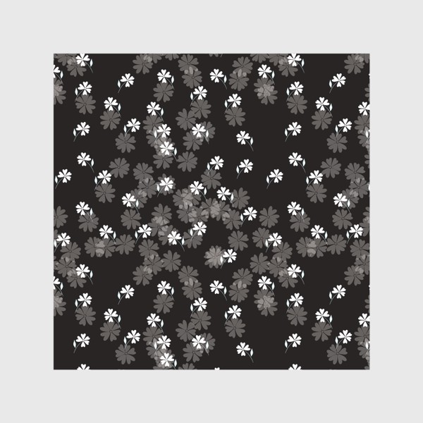 Скатерть «Мелкие цветы на чёрном»