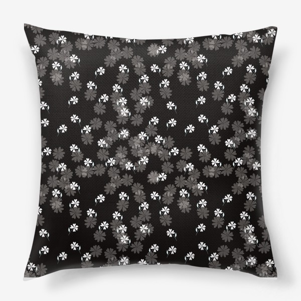 Подушка «Мелкие цветы на чёрном»