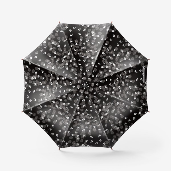Зонт «Мелкие цветы на чёрном»