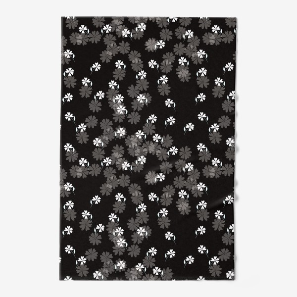 Полотенце «Мелкие цветы на чёрном»