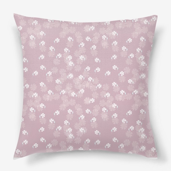 Подушка «Мелкие цветы на темно розовом»