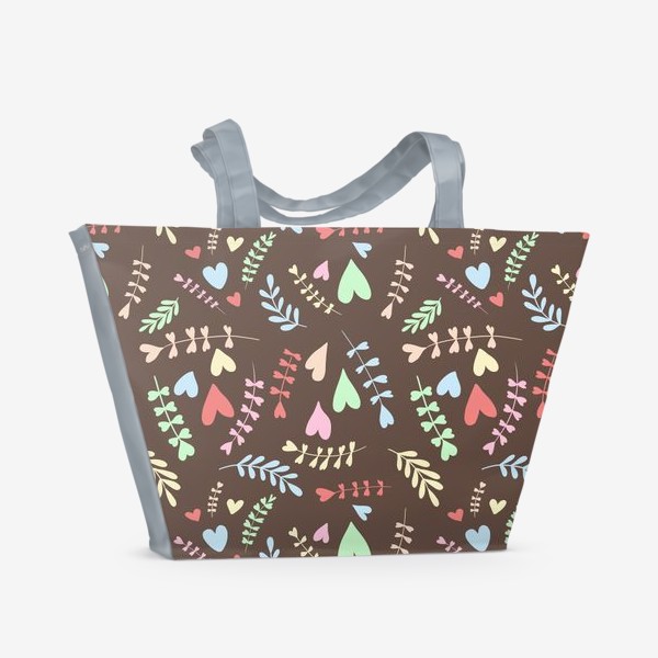 Пляжная сумка «Сердечные цветы»