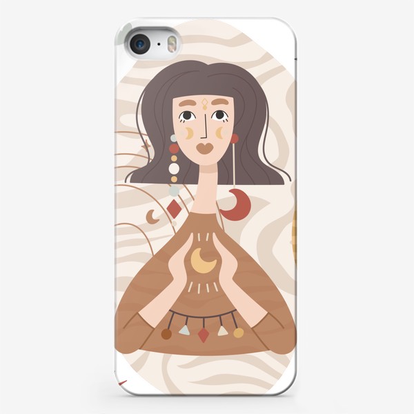 Чехол iPhone «Boho woman and moon»