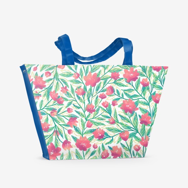 Пляжная сумка &laquo;Delicate watercolor flowers&raquo;