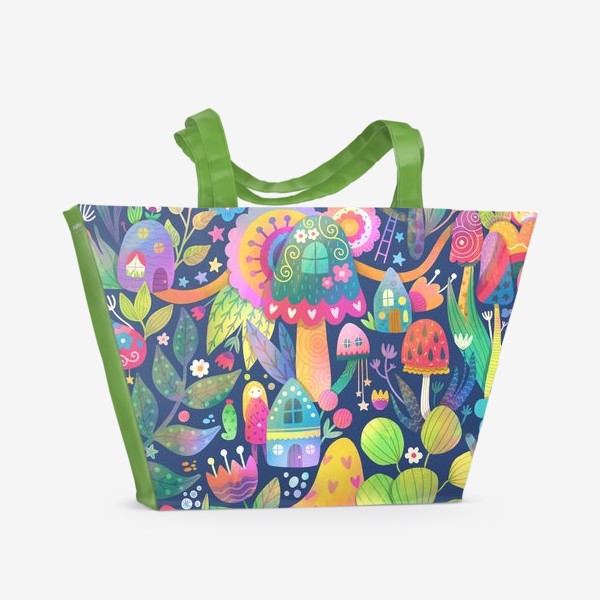 Пляжная сумка «Funny Mushrooms Pattern»