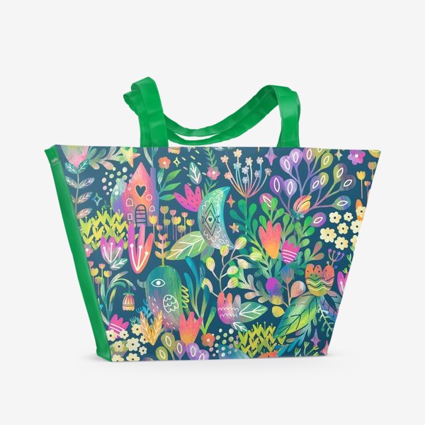 Пляжная сумка «Fairy Garden - Floral Pattern»
