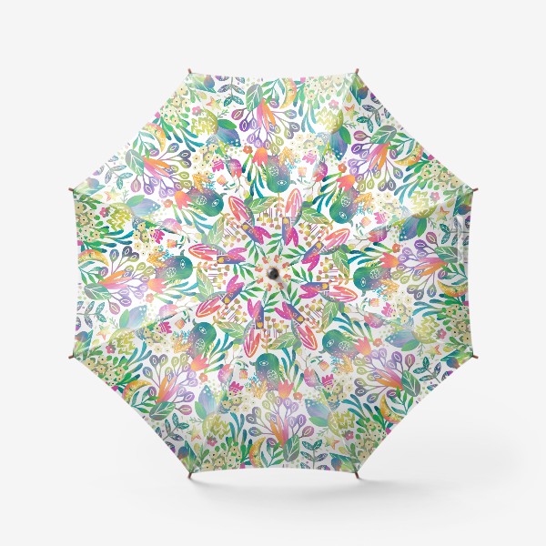 Зонт «Fairy Garden - Floral Pattern in white»