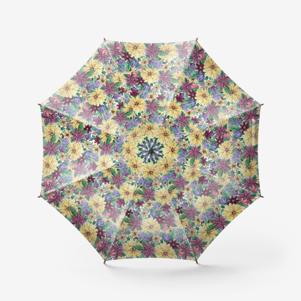 Зонт «Паттерн "Цветы. Ретро в стиле 70-х"»
