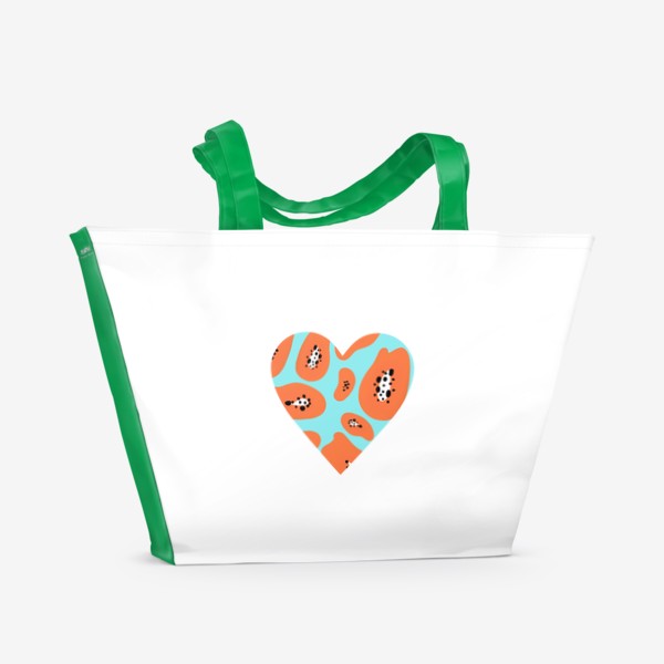 Пляжная сумка «Папайя сердце любовь»
