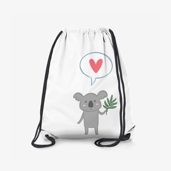 Рюкзак «Коала с листом эвкалипта и сердечком»