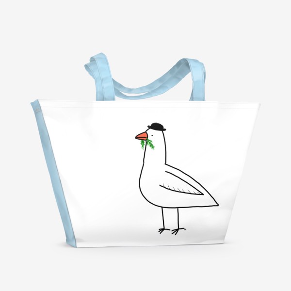 Пляжная сумка «У птицы зелень в зубах. Гражданин-морковка»