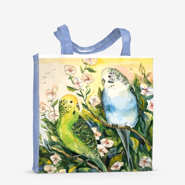 Сумка-шоппер «Попугаи в цветах»