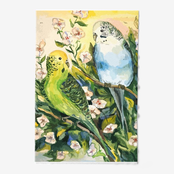 Полотенце «Попугаи в цветах»