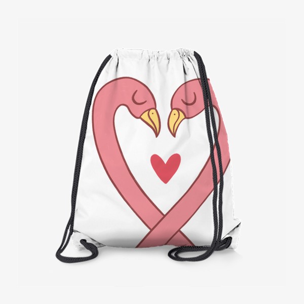 Рюкзак «Влюбленные фламинго с сердечком»