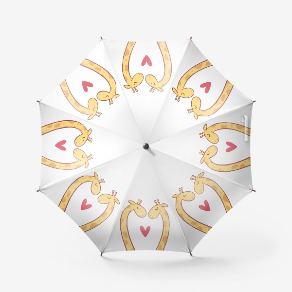 Зонт «Влюбленные жирафы с сердечком на прозрачном фоне (для цветных вещей)»