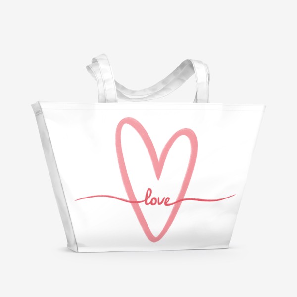 Пляжная сумка &laquo;Любовь. Love. Сердце&raquo;