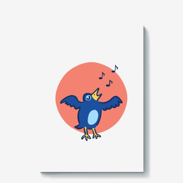 Холст «Синяя птица и музыка»