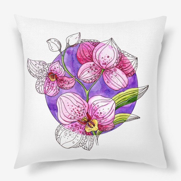 Подушка «Розовые орхидеи»