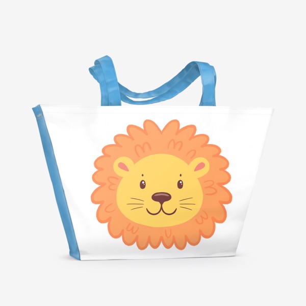 Пляжная сумка «Милый львенок. Подарок льву. Подарок ребенку»