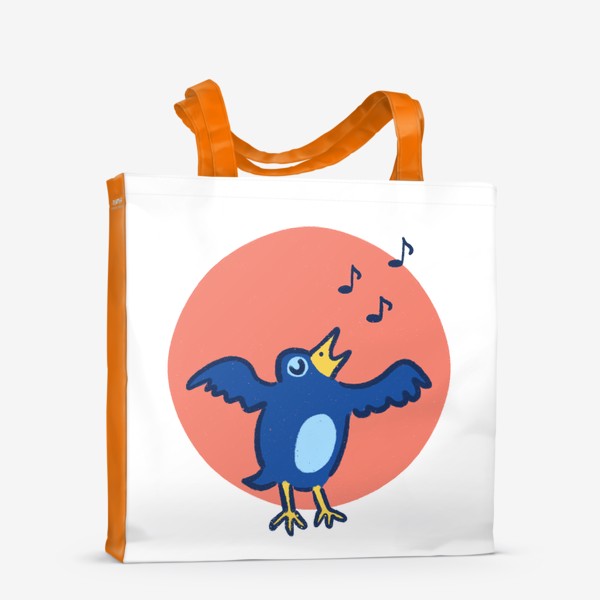 Сумка-шоппер «Синяя птица и музыка»