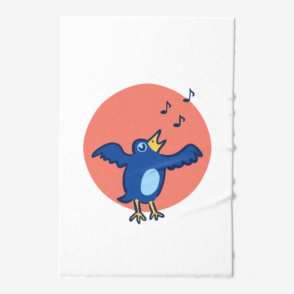 Полотенце «Синяя птица и музыка»