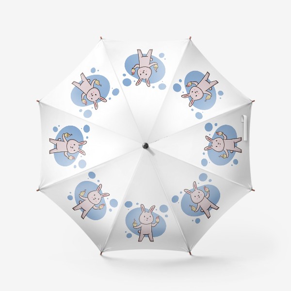 Зонт «Милый зайчик - сладкоежка. Подарок Весам. Подарок любителю сладкого»