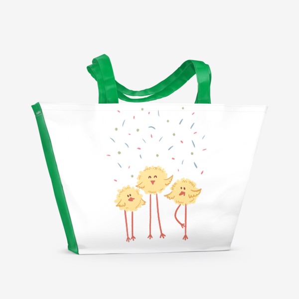 Пляжная сумка «Веселые желтые цыплята»