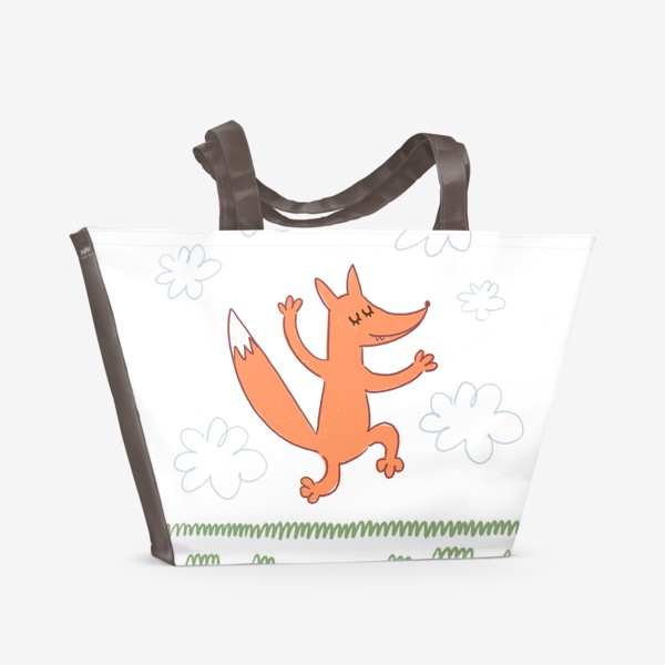 Пляжная сумка «Веселая рыжая лиса»