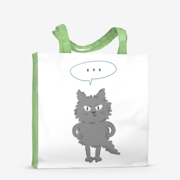 Сумка-шоппер «Недовольный серый кот»