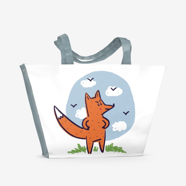 Пляжная сумка «Недовольный рыжий лис»