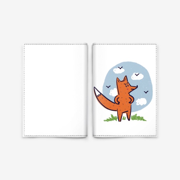 Обложка для паспорта «Недовольный рыжий лис»