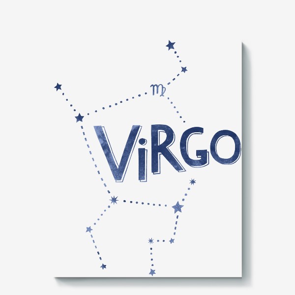 Холст «Virgo. Леттеринг. Знак зодиака Дева»