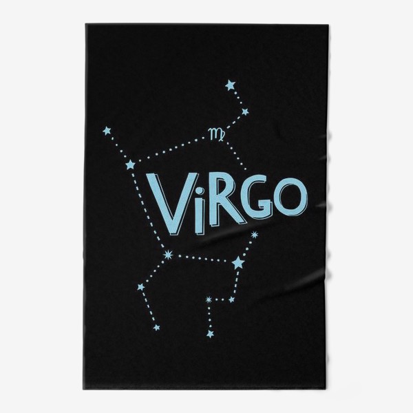 Полотенце «Virgo. Знак зодиака Дева. Леттеринг на черном»