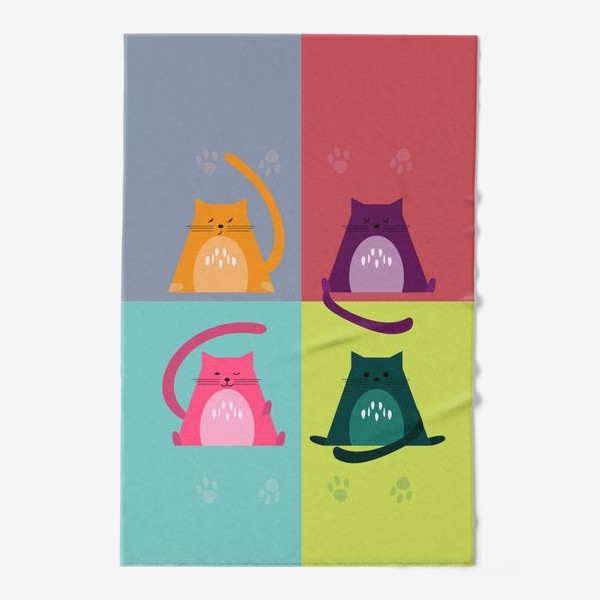 Полотенце «Разноцветные Котики»