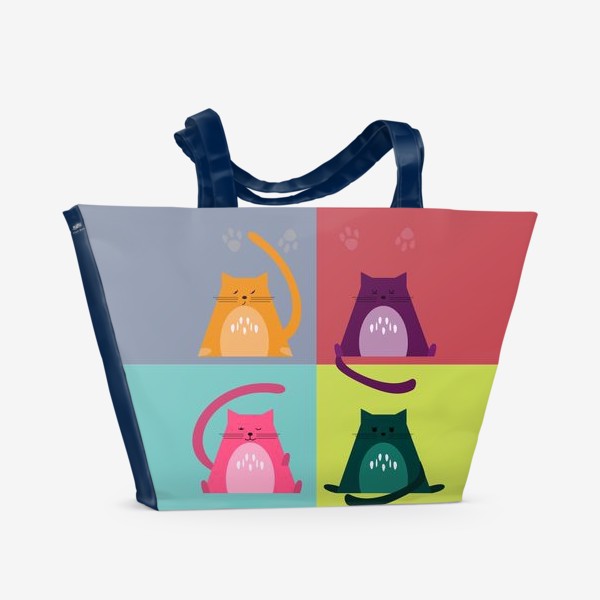 Пляжная сумка «Разноцветные Котики»