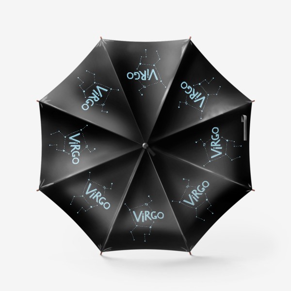 Зонт «Virgo. Знак зодиака Дева. Леттеринг на черном»